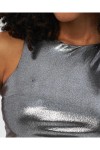 Majoristik SPARKLY BÜSTİYER METALİK HALTER YAKA
